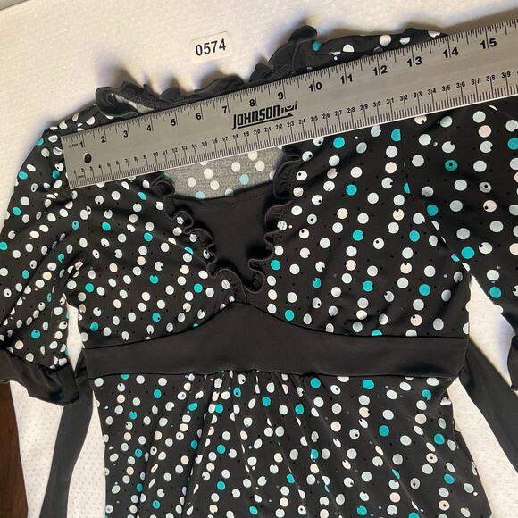 Tempted Kids 3/4 Sleeve Blouse for Girls, size L, Black & Blue, Shinning Sequins - Picture 2 of 9